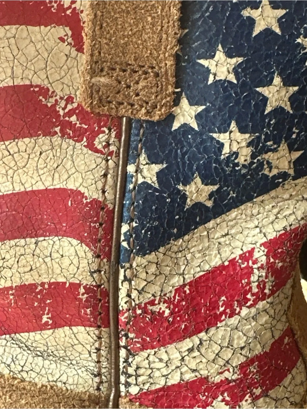 Kids Brown Suede Ariat Cowboy Boots with American Flag Shaft